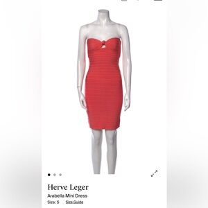 Herve Leger Pink Strapless Sweetheart Bodycon Dress